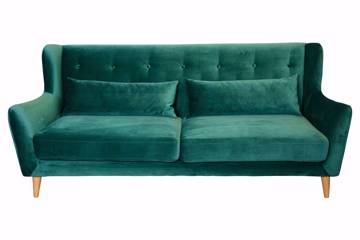 Luna sofa 3 seter, grønn velur