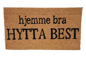 Dørmatte, Hjemme bra hytta best, 40x70cm
