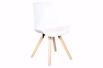Bilde av Aden stol, hvit med ben i natur