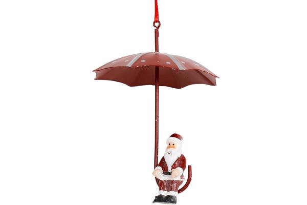 Julenisse på paraply