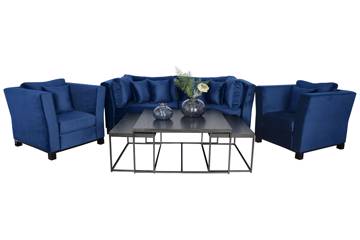 Forma sofagruppe, blå velur 