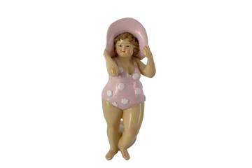 Badedame med hatt, rosa