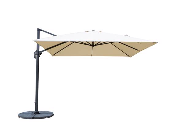 Parasoll 3x3m, Lys beige m/4 lodd
