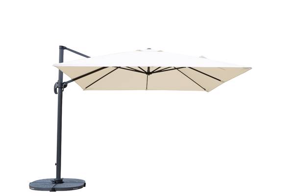 Parasoll 3x3m, Hvit m/4 lodd