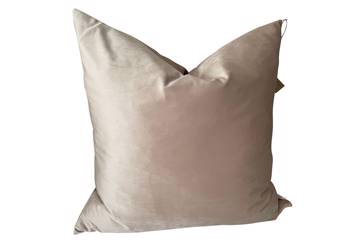 Putetrekk, Lovely beige, shiny velvet, 60x60cm