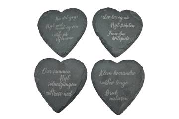 Skiferbrikker, hjerte m/tekst