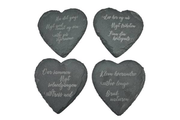 Skiferbrikker, hjerte m/tekst