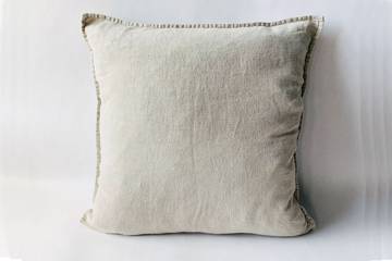 Pute i vasket lin, kitt, 50x50cm 