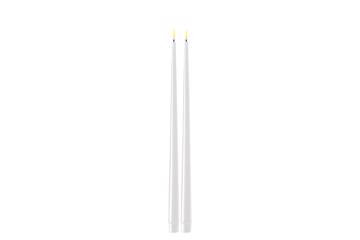 Hvite LED shiny dinner candle - 2,2x38 cm