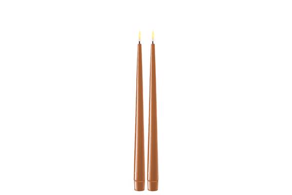 Karamell LED shiny dinner candle - 2,2x28 cm