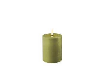 Oliven grønn LED kubbelys – 7,5×10 cm