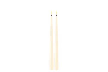 Krem LED shiny dinner candle - 2,2x28 cm