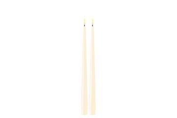 Krem LED shiny dinner candle - 2,2x28 cm