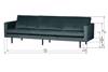 Bilde av Rodeo 3 seter sofa, Teal