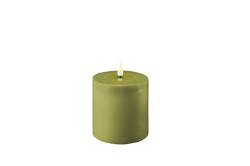 Oliven grønn LED kubbelys – 10×10 cm