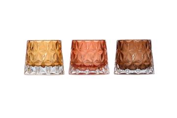 Katalin telysholder, brun/amber/ochre