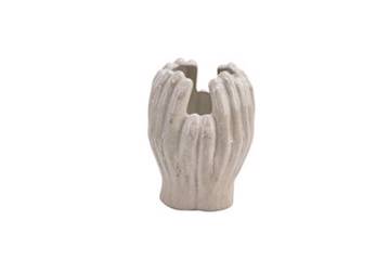 Hands vase, beige 