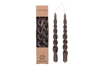 Twisted Candles, 2stk, Night Grey