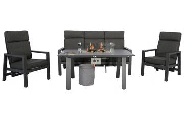 Montana justerbart sofasett med innsettbar gassbrenner