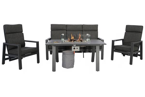 Montana justerbart sofasett med innsettbar gassbrenner