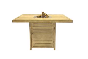 Fir. alubord, beige med firkant innsettbar