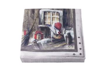 Gammelnissen, servietter, Nisse titter inn