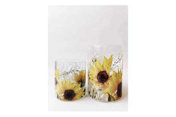 Lysglass krakelert, solsikker