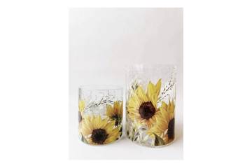 Lysglass krakelert, solsikker