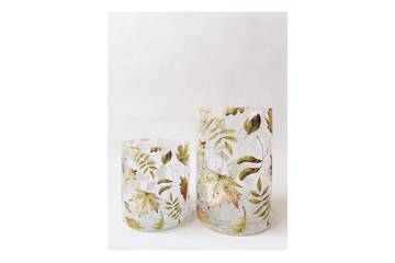 Lysglass krakelert, høstblader