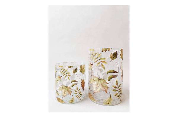 Lysglass krakelert, høstblader