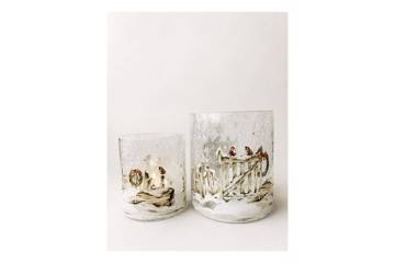 Lysglass, krakelert - port med dompapp