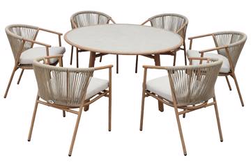 Melia spisegruppe med 6 stoler