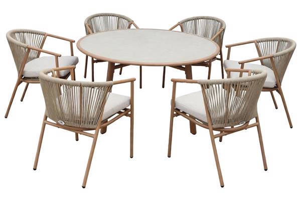 Melia spisegruppe med 6 stoler