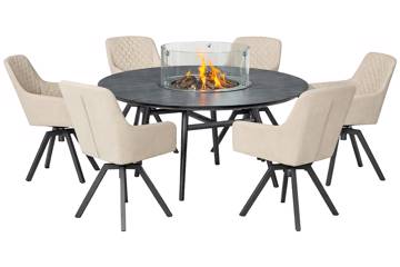 Lutea rundt spisesett med gassbrenner, beige