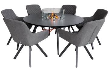 Lutea rundt spisesett med gassbrenner, mørk grå