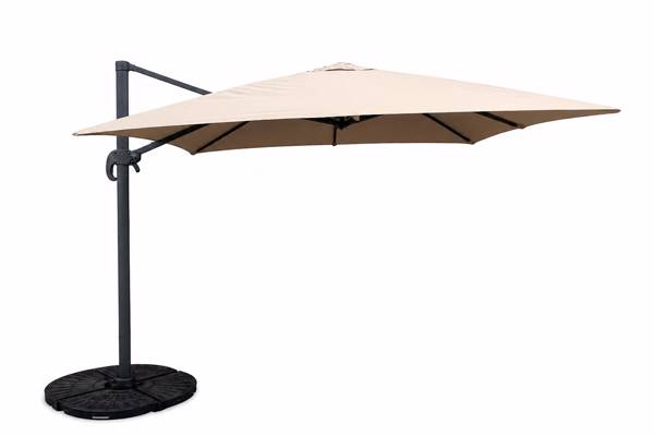 Parasoll Atria 3x3m, taupe m/4 lodd
